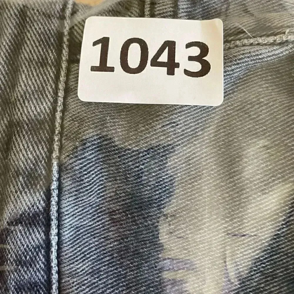 BDG Tomgirl Black Wash Denim Cotton Mid-Rise Raw Hem Womens Jeans SZ 27 # 1043 - Image 9