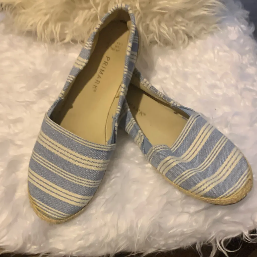 Primark Striped Espadrilles in Blue and Cream - Image 4