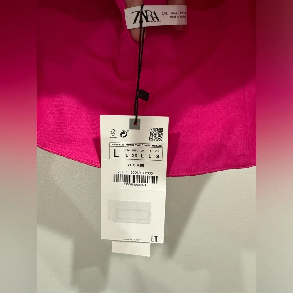 Zara Fuchsia Floral Jacquard Halter Top Size L NWT - Image 6