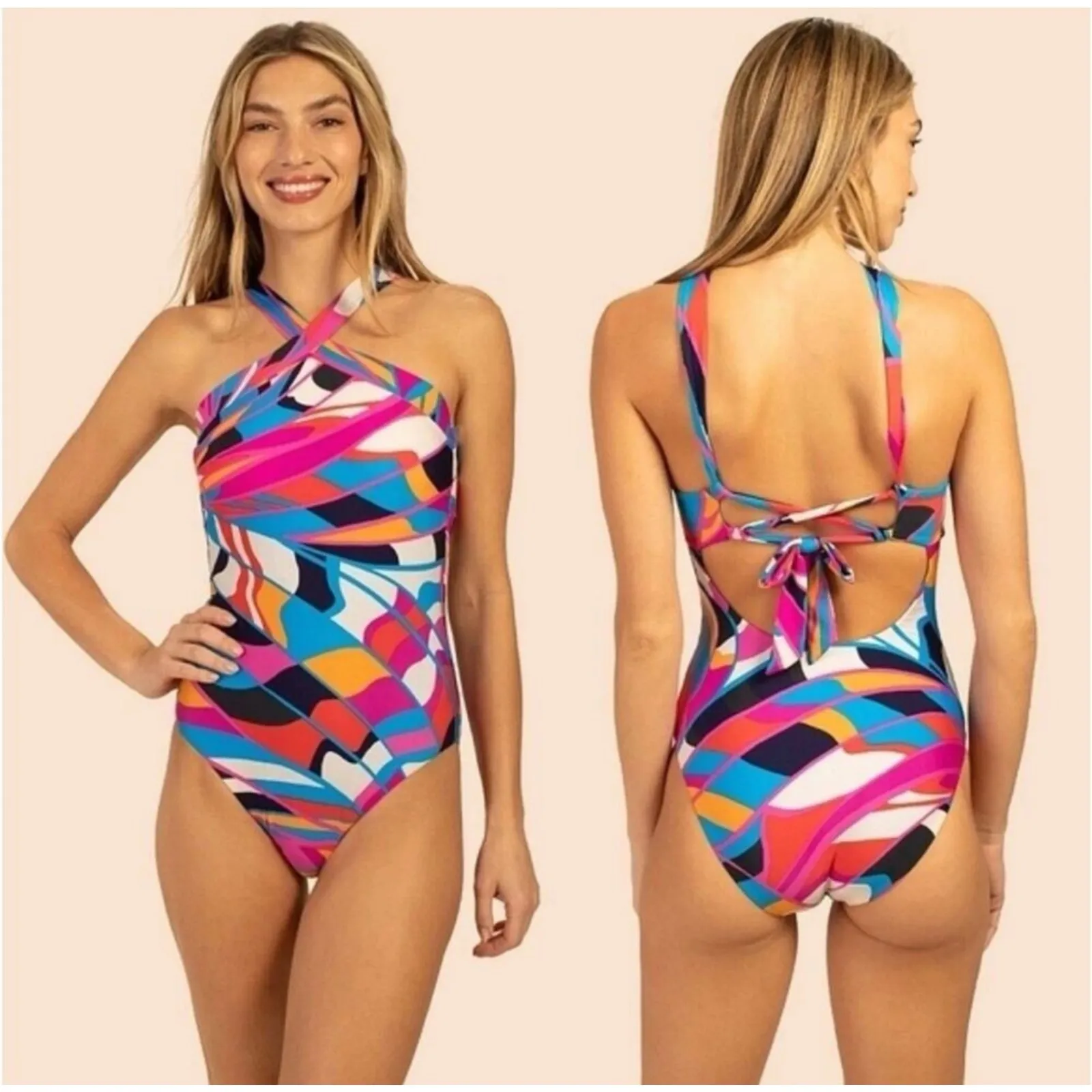 Trina Turk Rio High Neck Reversible One Piece swimsuit size 6 - Image 2