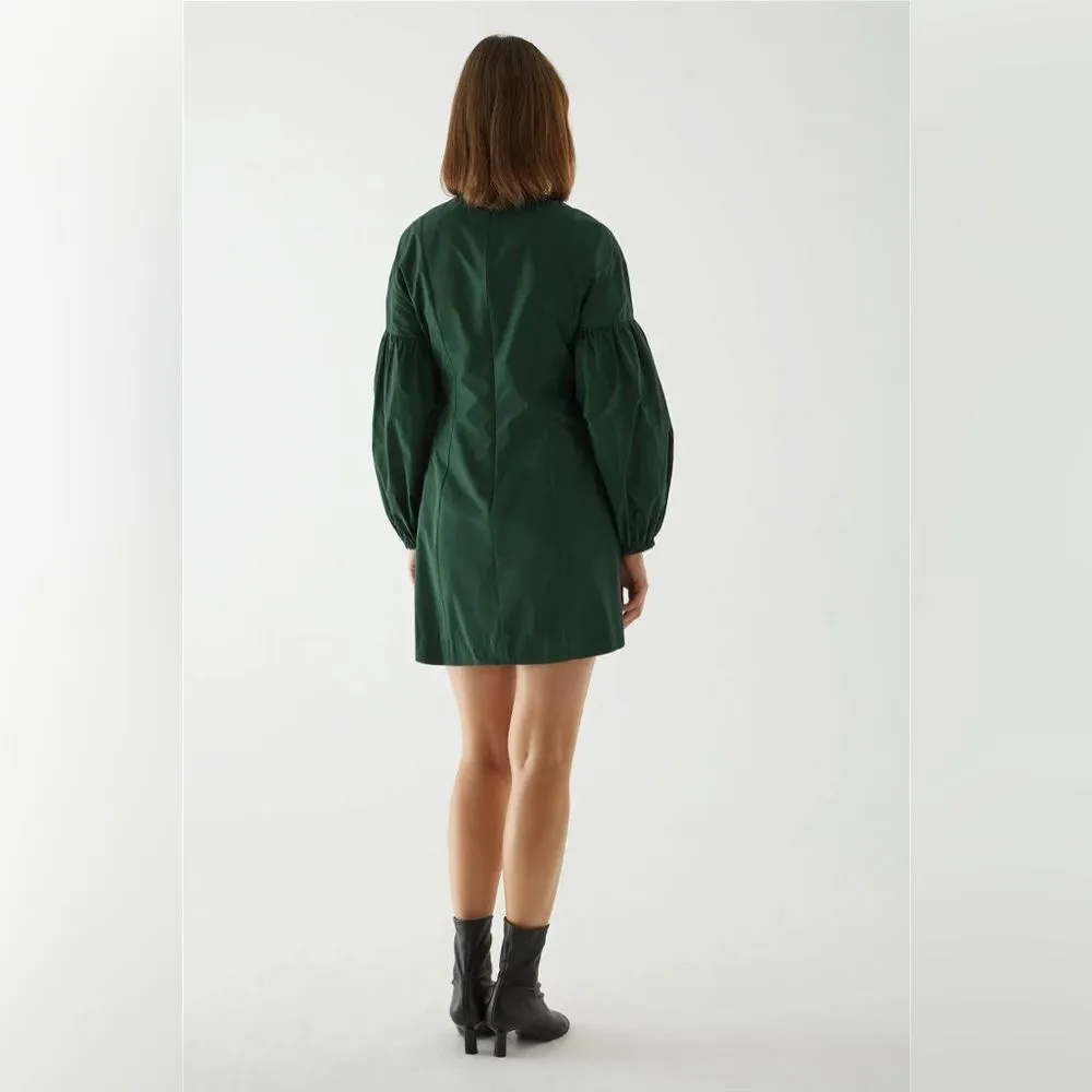 COS volume sleeve waisted dress size 4 - Image 15