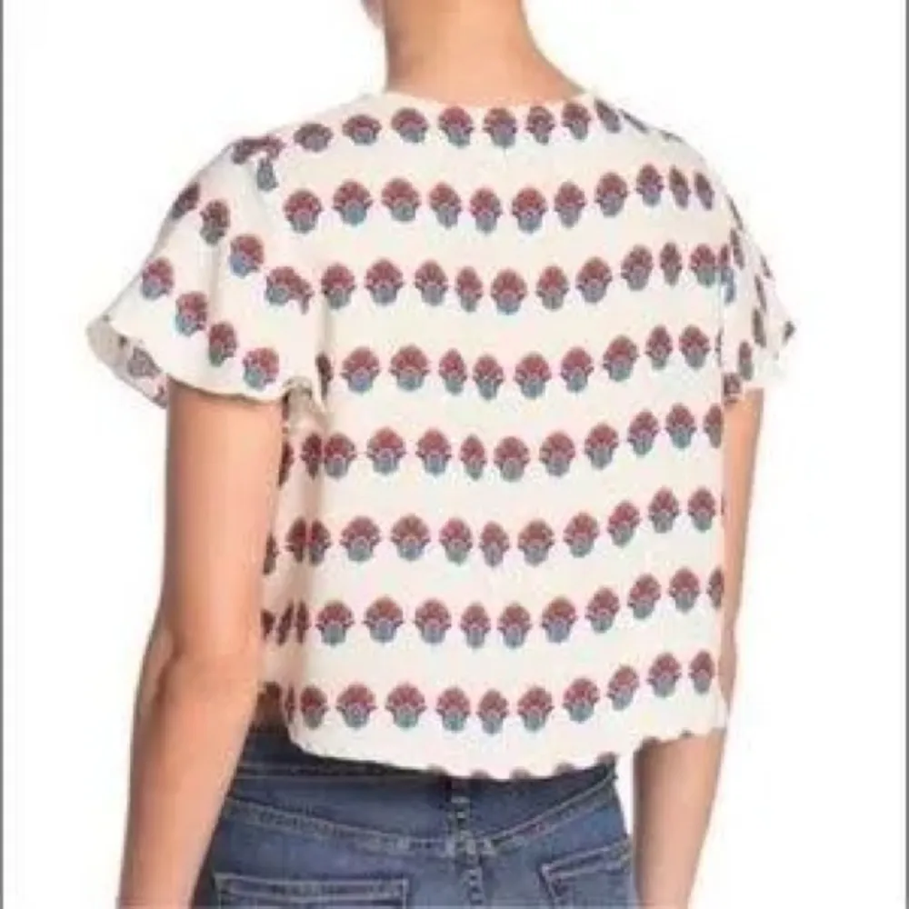 Show Me Your Mumu Oasis Lace-Up Short Sleeve Cropped Top Size XS - Image 3