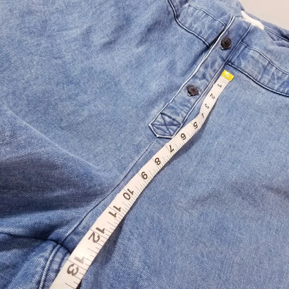 Something Navy Cotton Blend Denim Boilersuit Overall Jeans with Pockets - Image 9