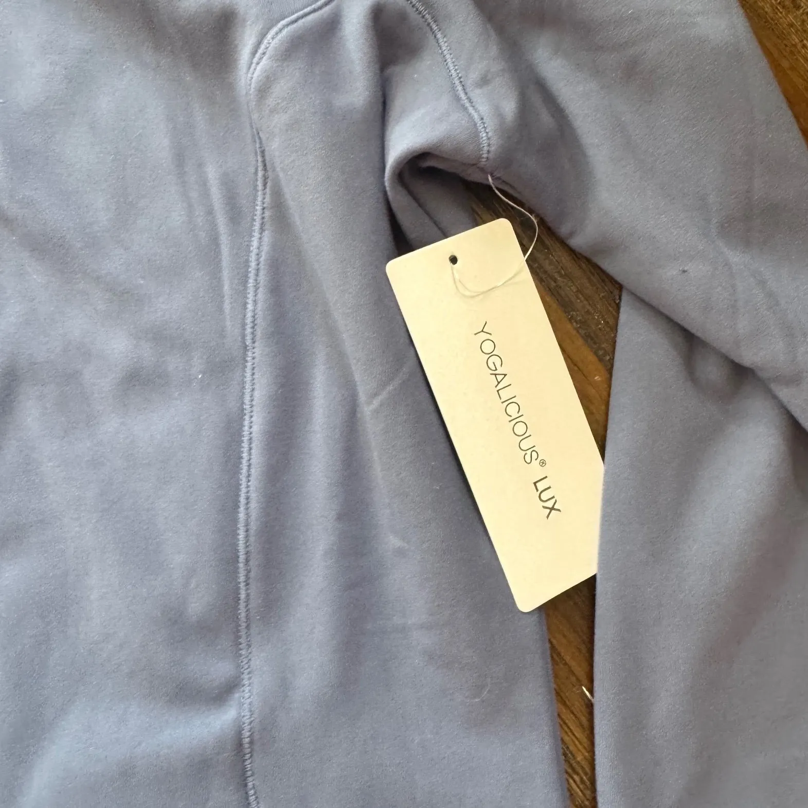 YOGALICIOUS LUX Blue Full Zip Hooded Jacket Athleisure Cozy Activewear Size M - Image 3