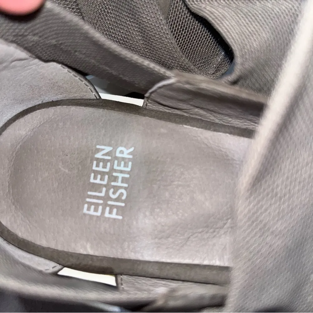 Eileen Fisher Gray Kash Tumbled Nubuck Leather Sneaker Sandals Shoes size 8.5 - Image 10