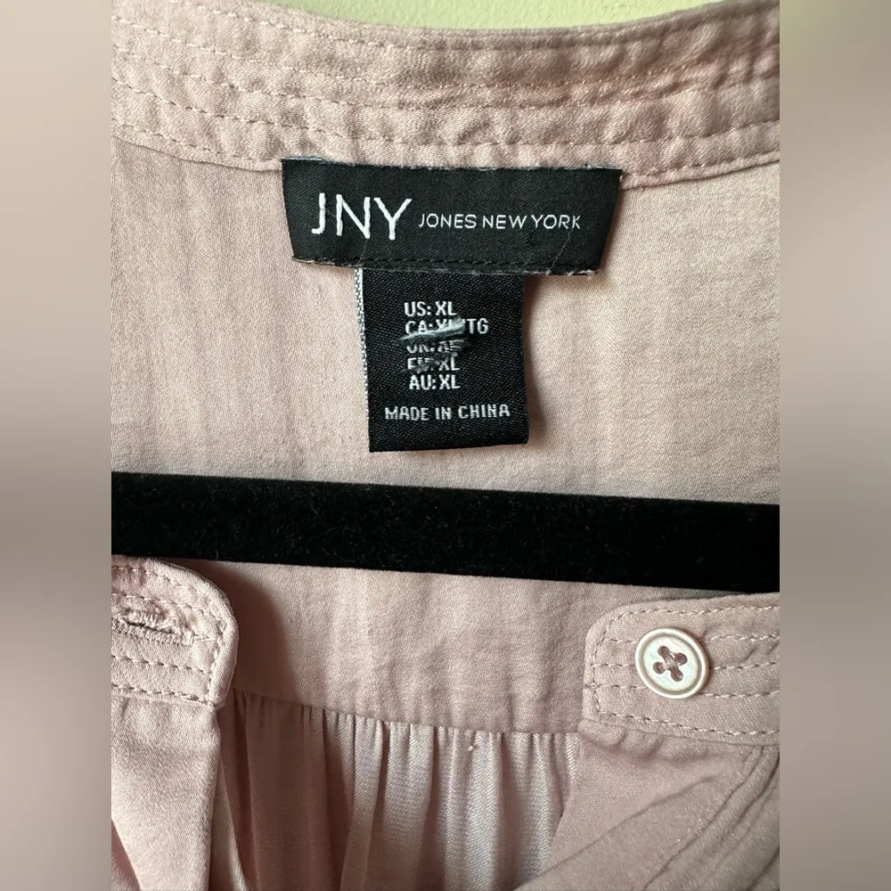 JNY JONES NEW YORK Women’s Long Sleeve Blouse Button Front Top Sz XL - Image 2