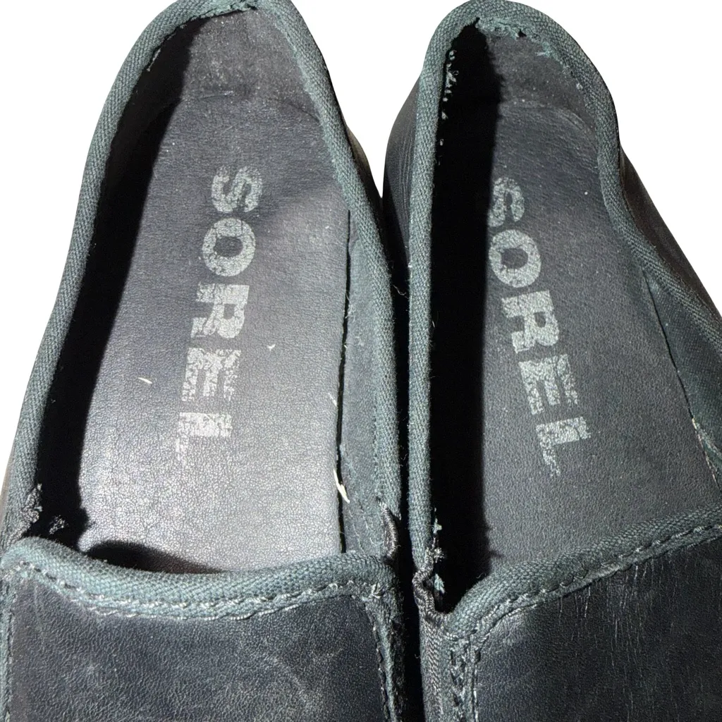 SOREL Campsneak slip on black leather sneakers shoes women's sz 8.5 - Image 5