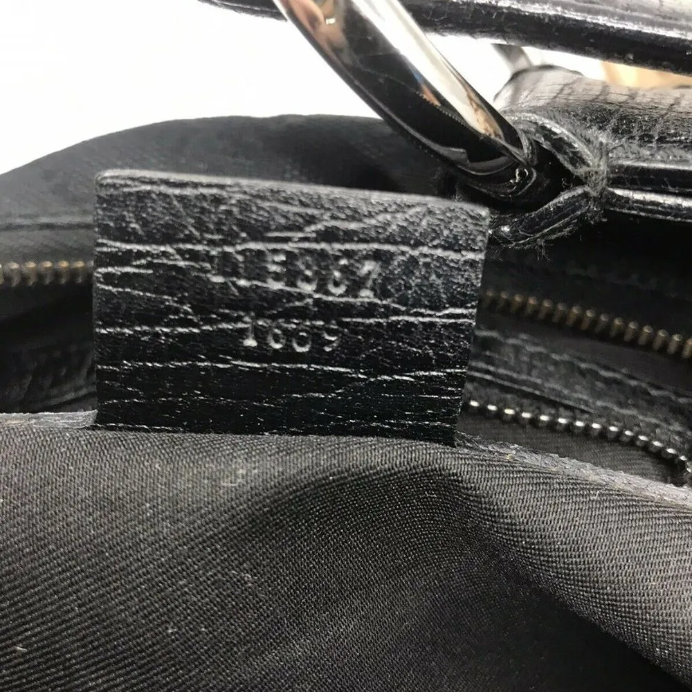 GUCCI Black Hobo Bag W/ Customized Vintage Bee - Image 8