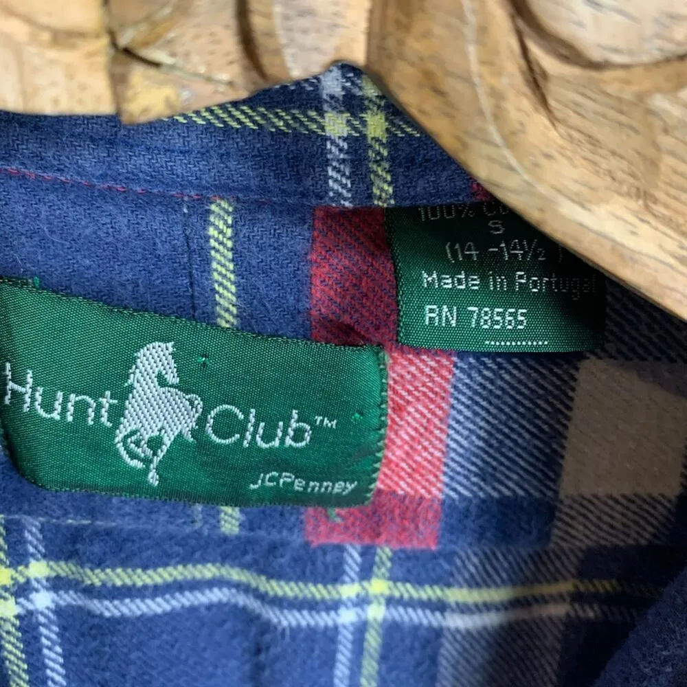 Vintage Heavy Flannel Shacket Small 14 Cotton Blue - Image 3