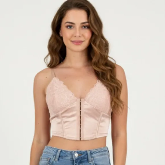 Hesperus  Elegant Pink Lace Bralette - Image 2