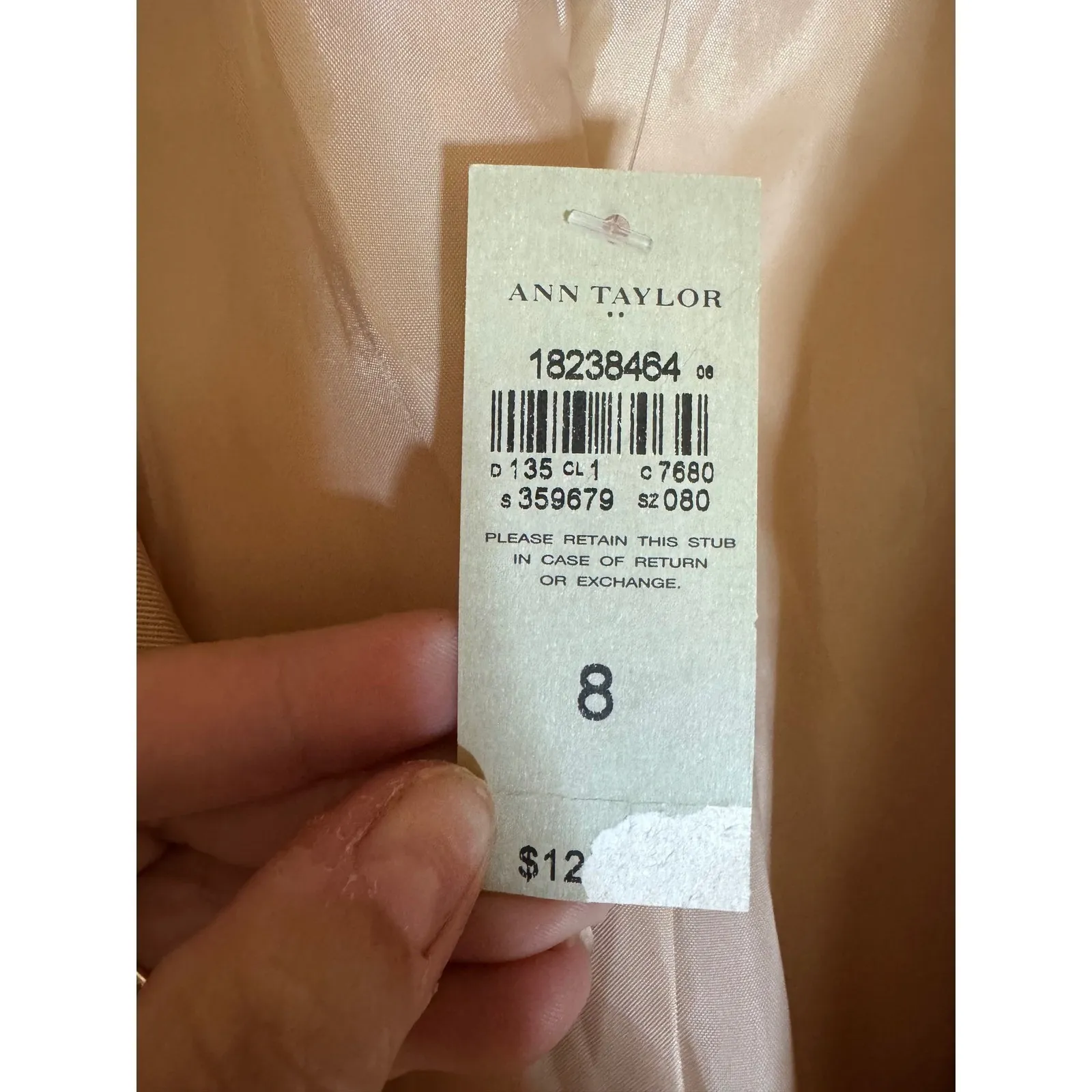 New!Ann Taylor Women's‎ Blush Pink Asymmetrical Zip Moto Jacket, size 8 - Image 4