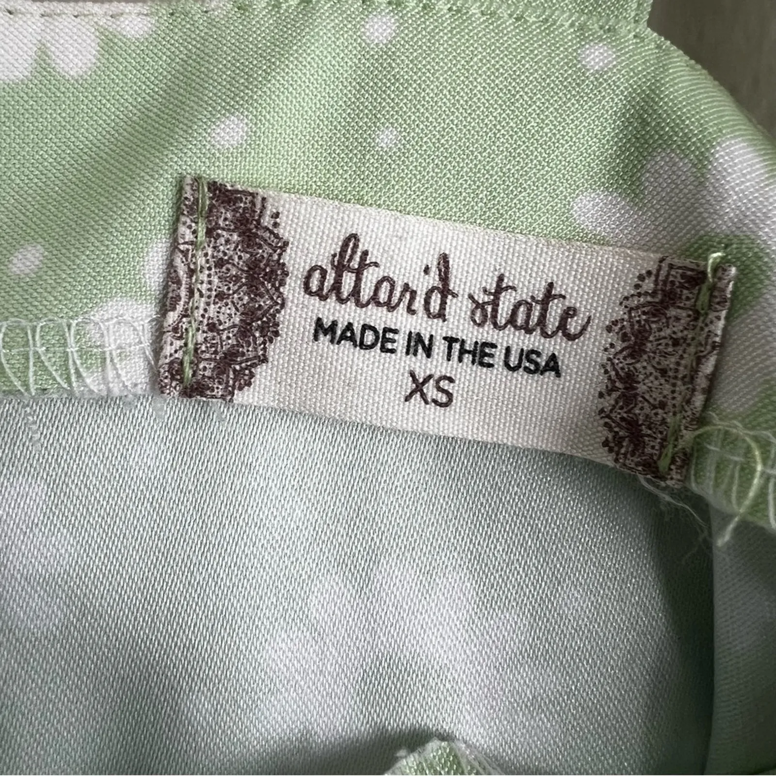 Altar’d State Crop Top Womens XS Pastel Green Daisy Floral Coquette Cottagecore - Image 4