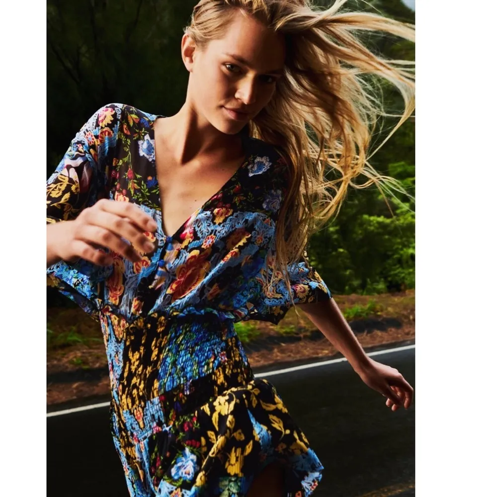 NWT Zara Multicolored Patchwork Floral Printed Shorts Romper Bloggers Fav - Image 2