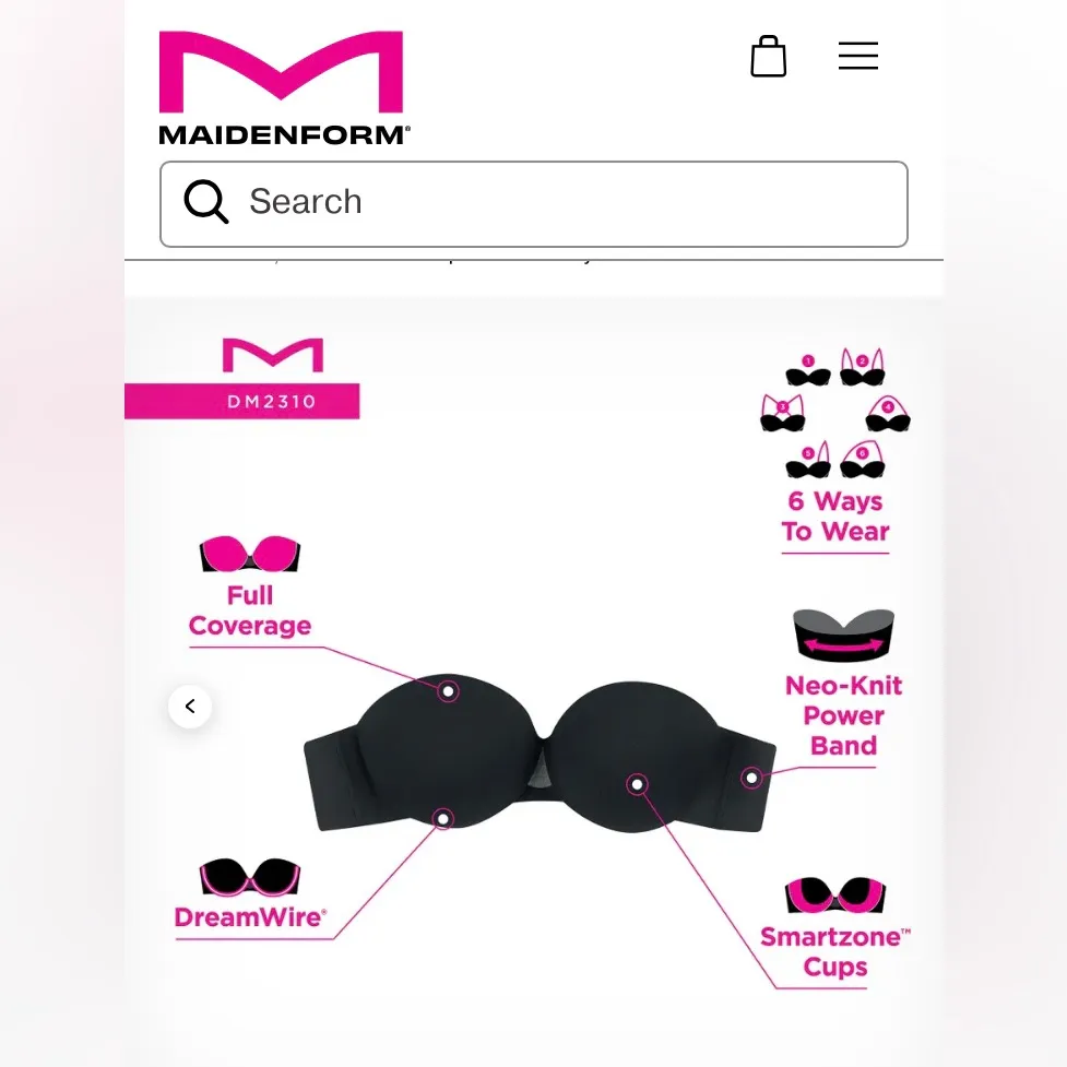 🔥❤️‍🔥NWT Maidenform Dreamwire Strapless Multiway Underwire Bra DM2310 Size 36B.🌹 - Image 11