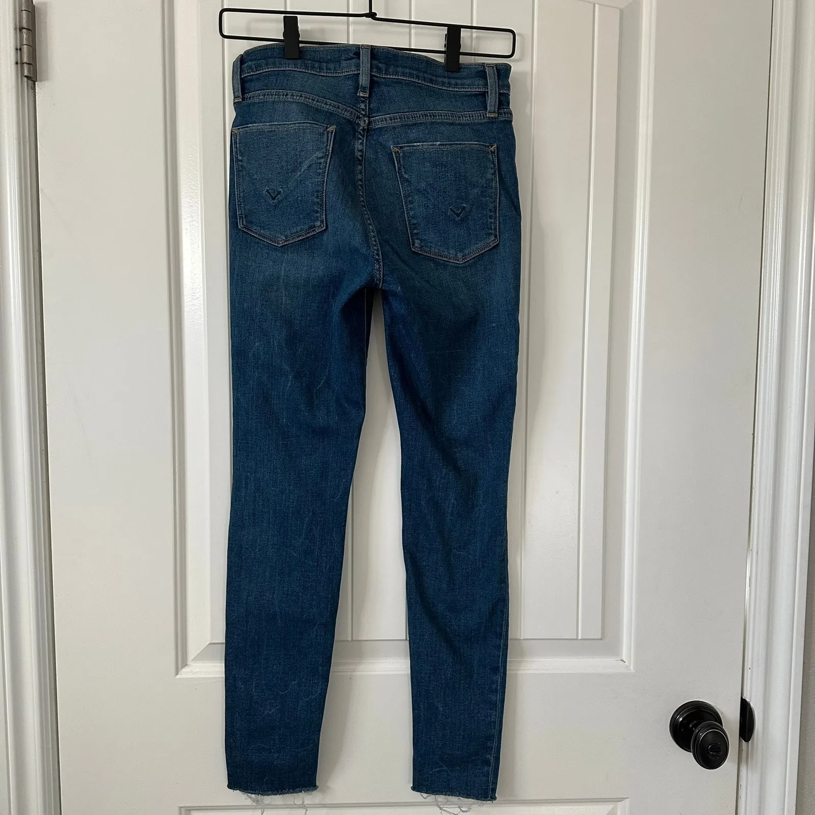 Hudson Barbara Super Skinny Jeans Raw Hem High Rise Denim Size 26‎ - Image 4