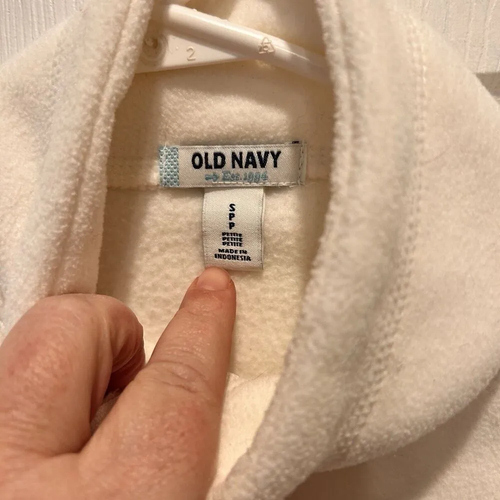 Old Navy Jacket Womens Small Ivory Zip Up Lightweight Fleece Long Sleeve Outdoor - Image 4
