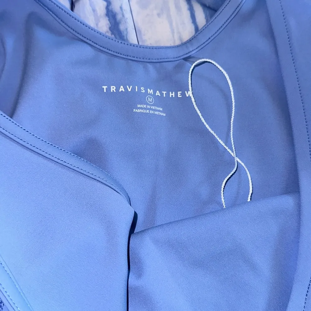 NWT TravisMathew Dawn Glow Tank Romper Medium, CORNFLOWER BLUE MULTI - Image 9