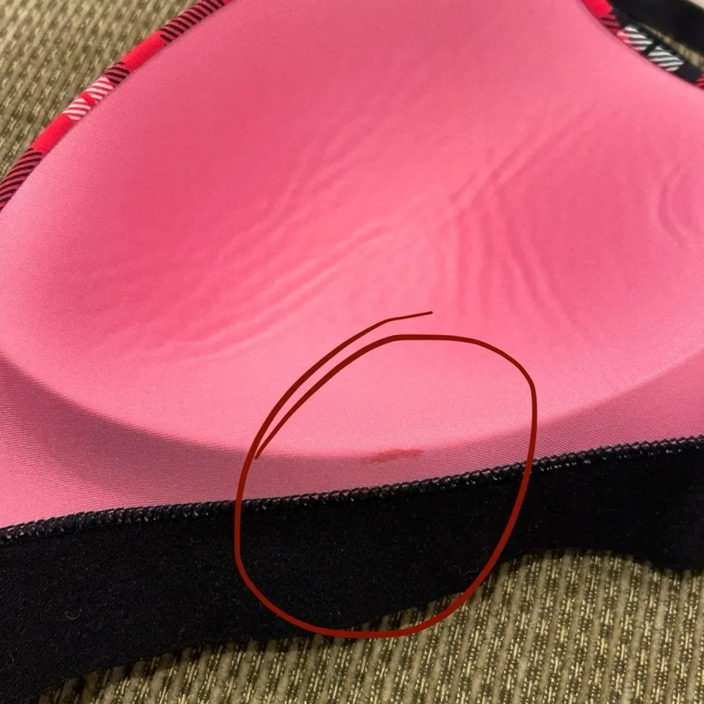PINK by VS Wear Everywhere Wireless Lightly Lined Bra size 34DD red plaid - Image 7