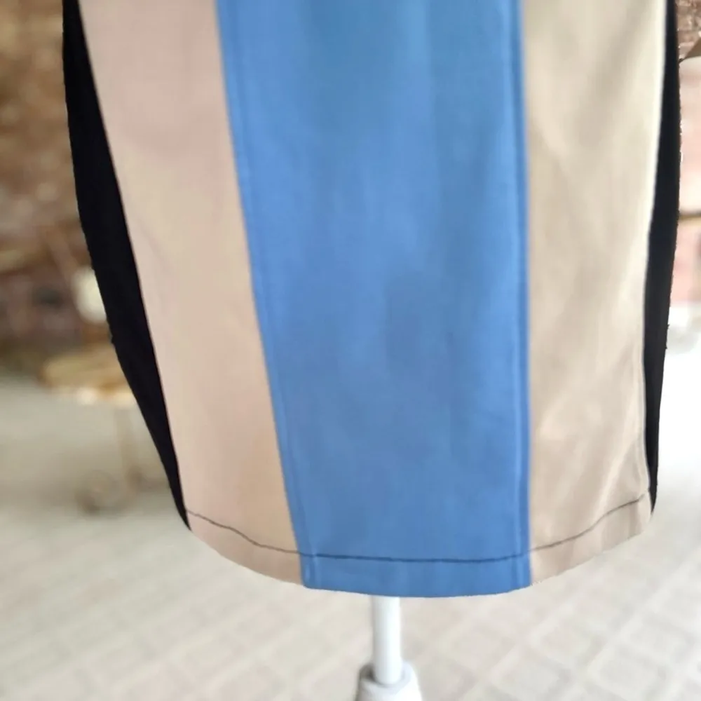 Lush Dress Colorblock Black Blue Mesh Backless Bodycon M Party Trendy Chic - Image 8