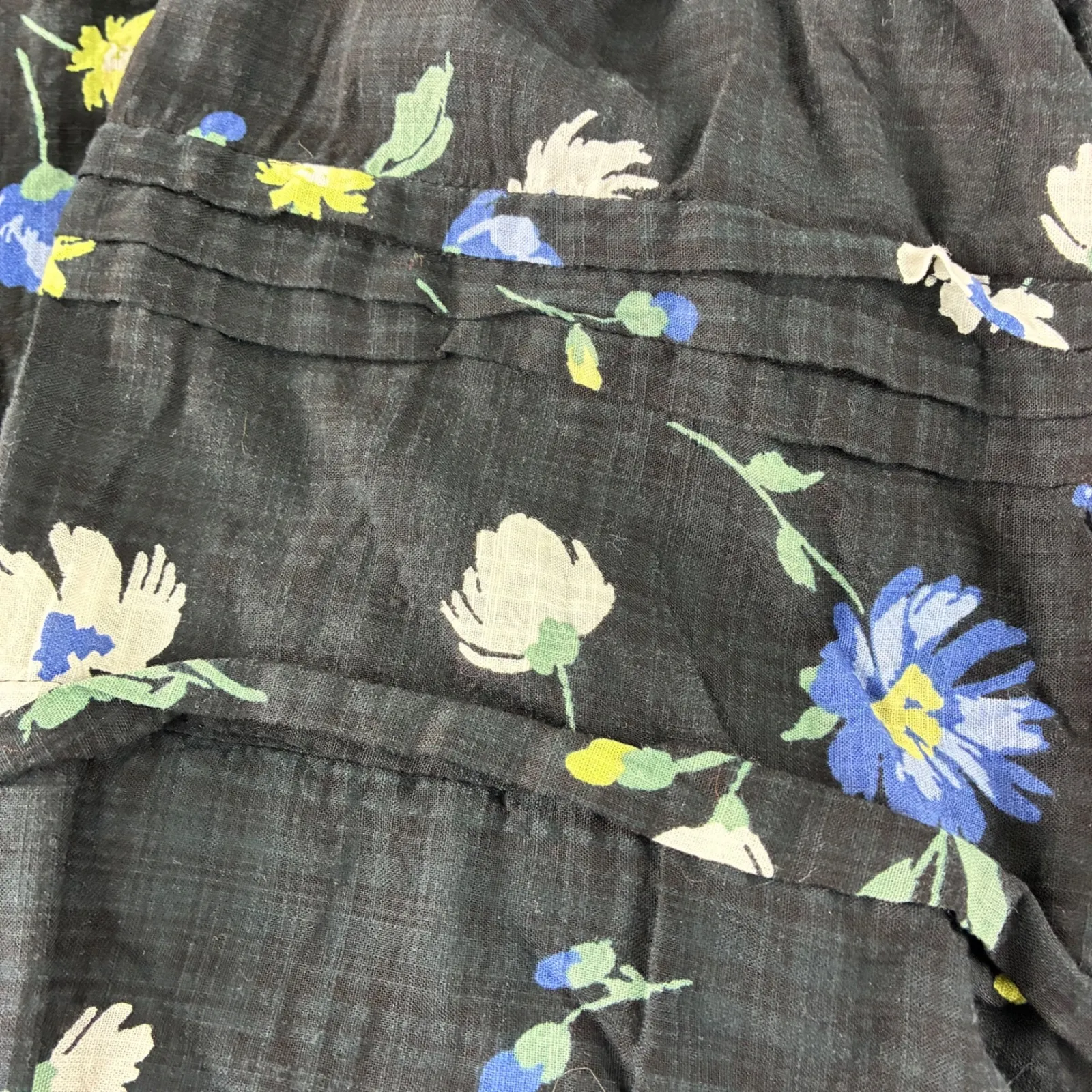 ANA A New Approach Floral Blouse Black XXL Button Up Long Sleeve Top Peasant‎ - Image 6