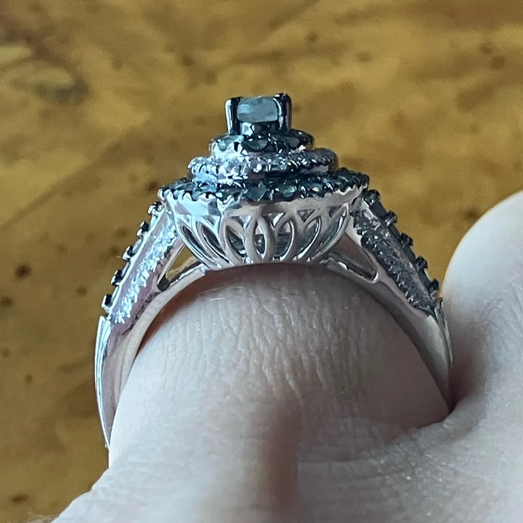 Natural Alexandrite Moissanite Sterling Silver Ring Size 7 Green - Image 4