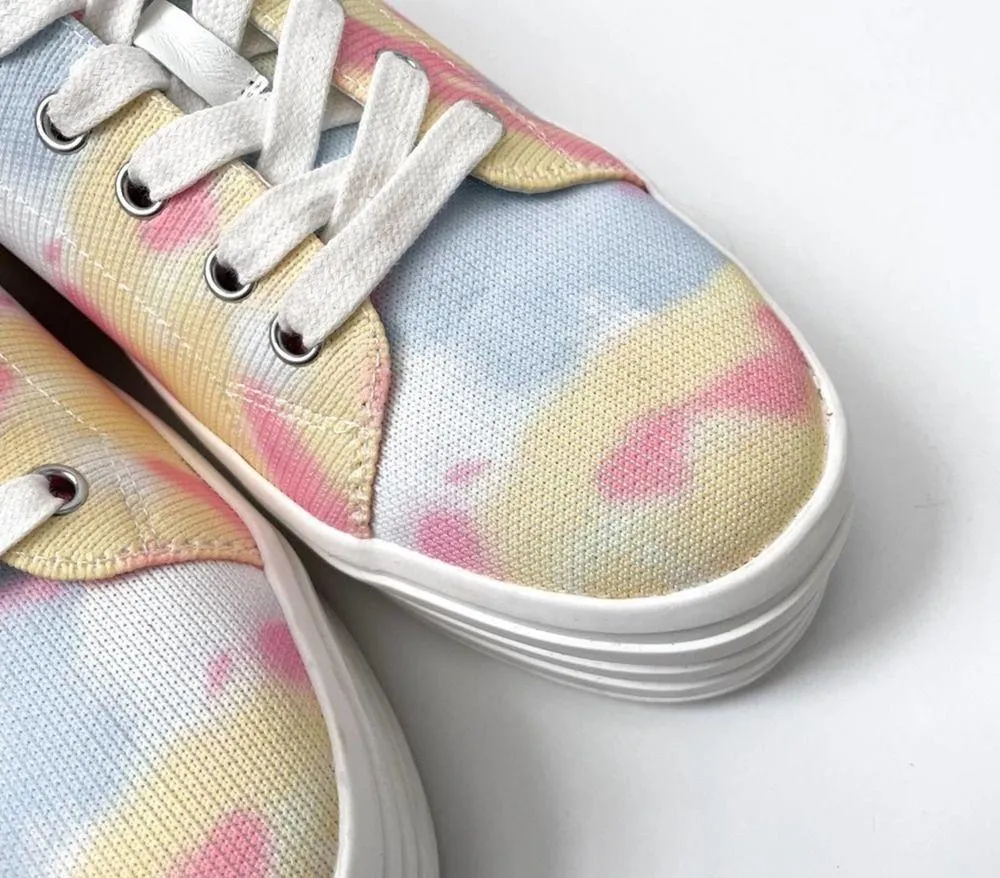 Gianni Binni Platform Lace Up Sneakers Tie Dye Multi Color 8M - Image 58
