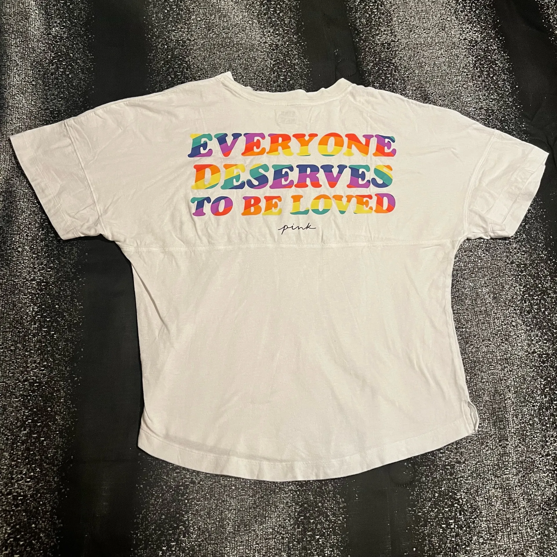 Womens XS Pink Victoria's Secret Everybody Deserves To Be Loved Shirt - Image 2