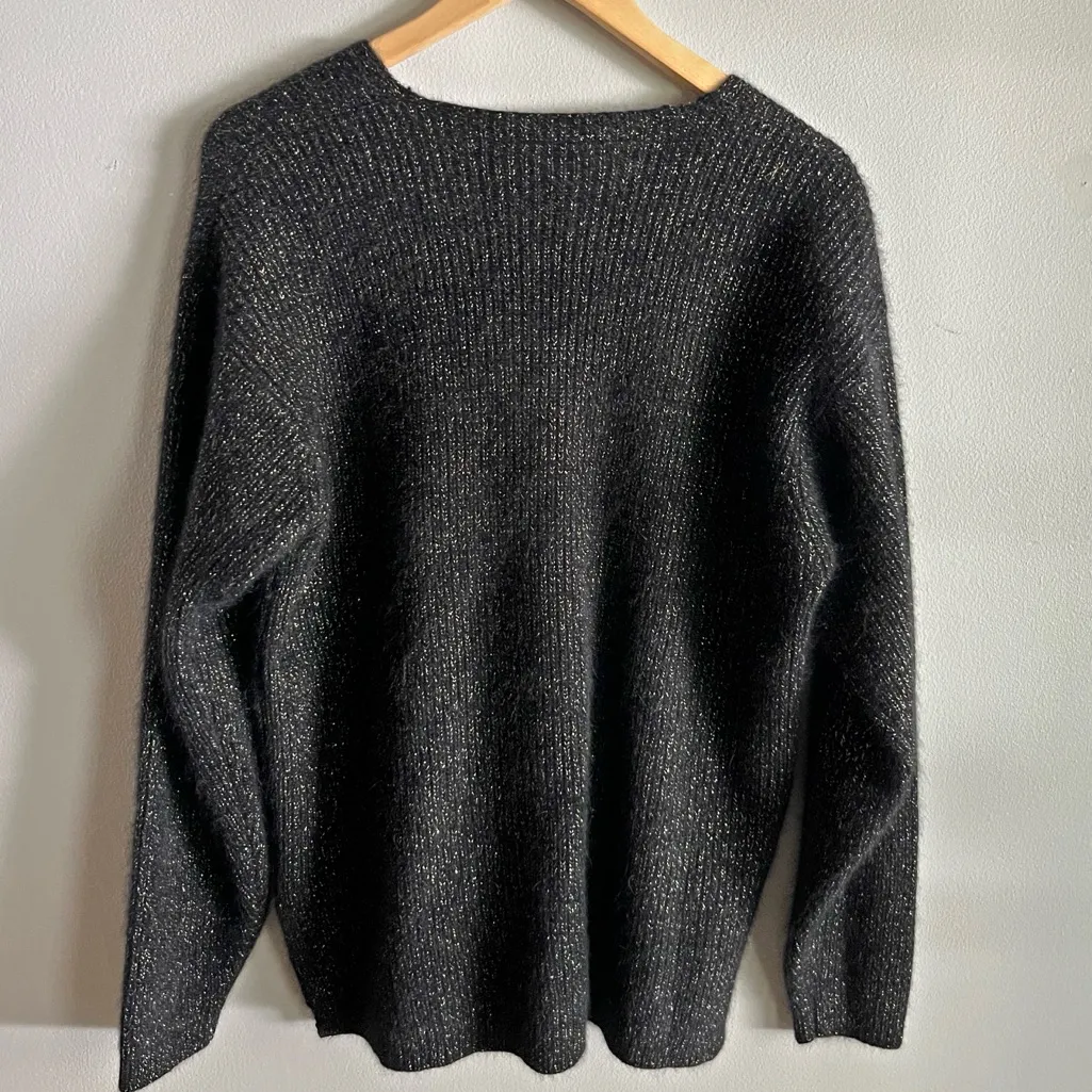 Vintage Rafaella Angora Blend Metallic Fuzzy V - Image 6