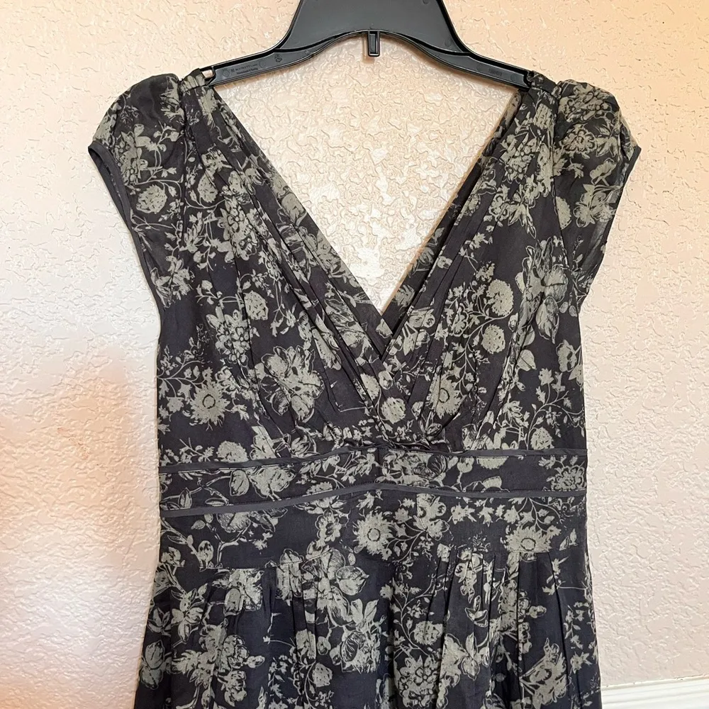 Banana Republic Floral Printed Gauze Cotton Midi Dress Size 4 - Image 3