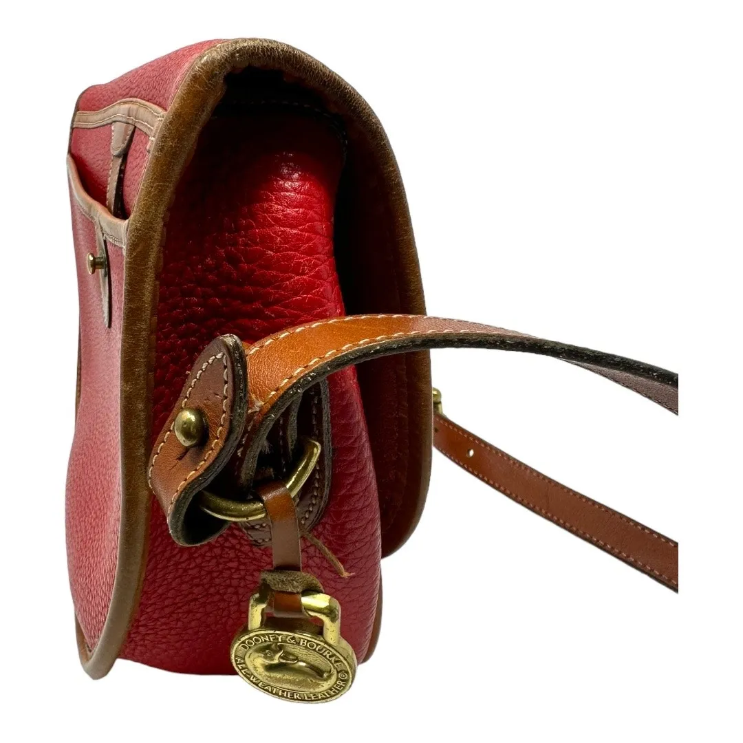 Vintage Dooney & Bourke Red All Weather Leather Large Cavalry Trooper Bag - Image 7