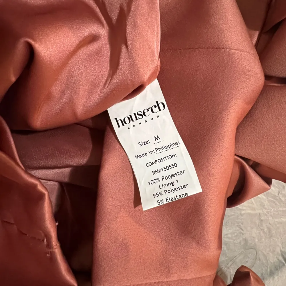 HOUSE OF CB 'Annabelle' Rose Satin Ruffle Strapless Dress - Image 7