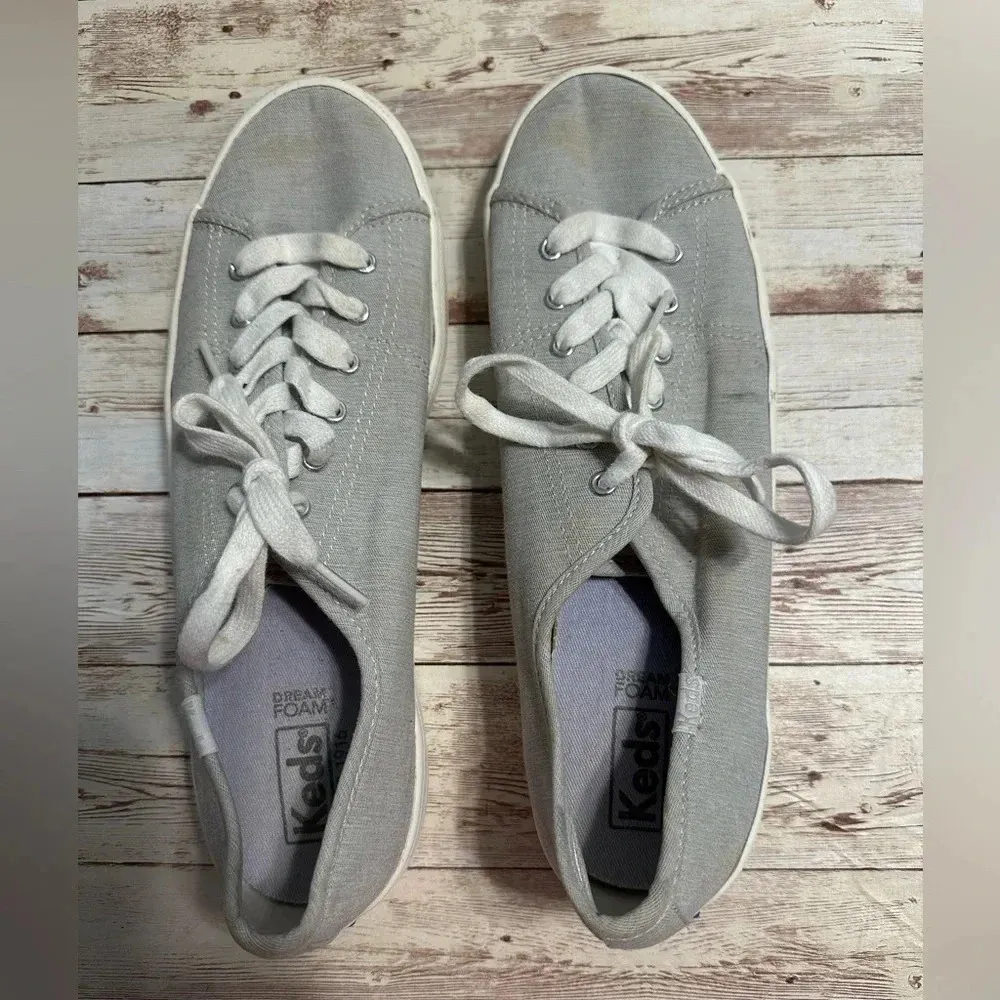KEDS Sneakers Women’s Size 9  Gray Lace Up Shoes Walking - Image 3