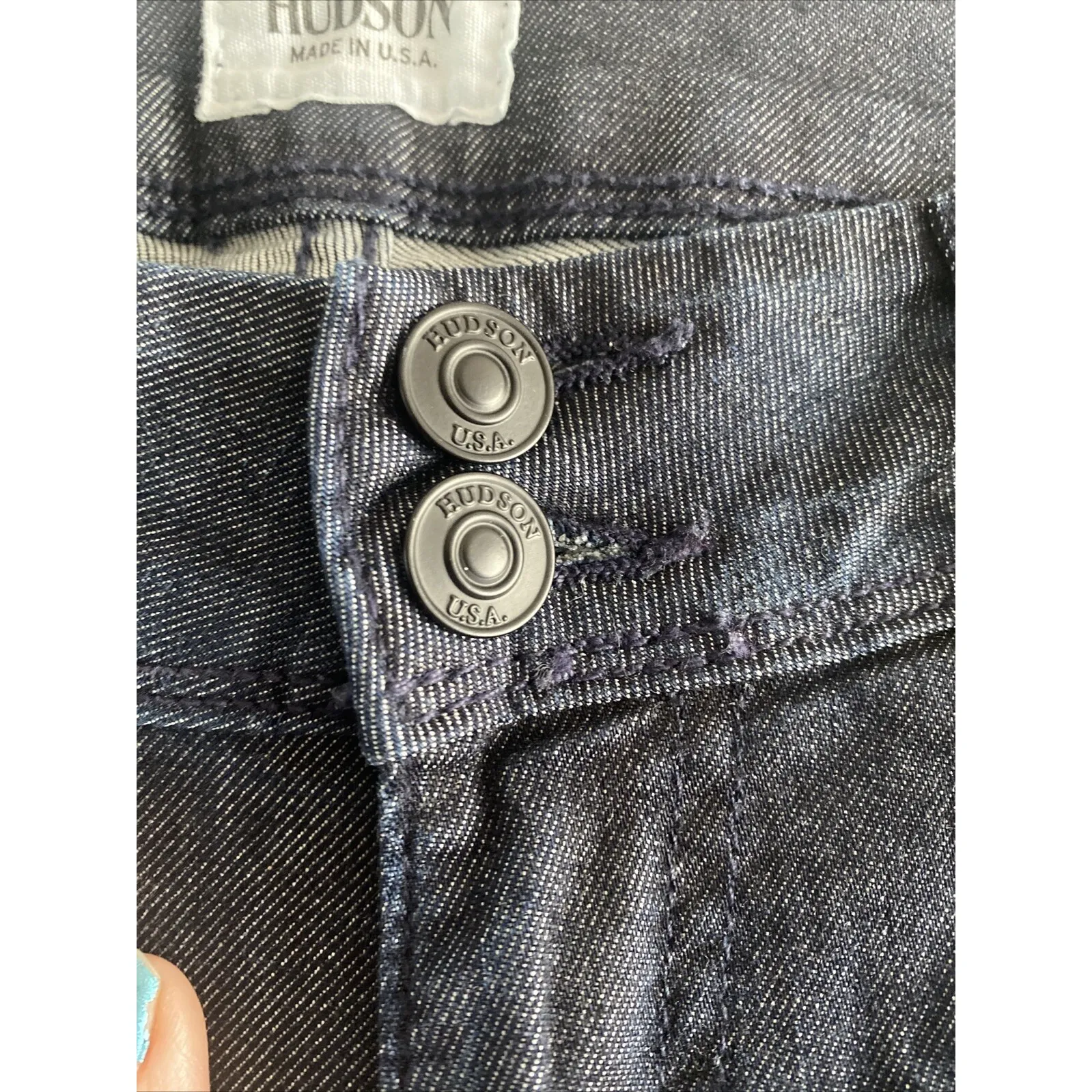 Hudson Jeans Women's 27 Beth Baby Boot Cut Dark Denim low rise Flap Pockets Blue - Image 4