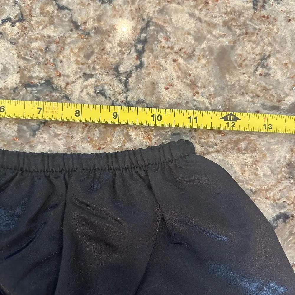 Black Satin Pajama Set Robe Pants Nightie Lace Trim Womens Size M/L New Lingerie Size M - Image 9