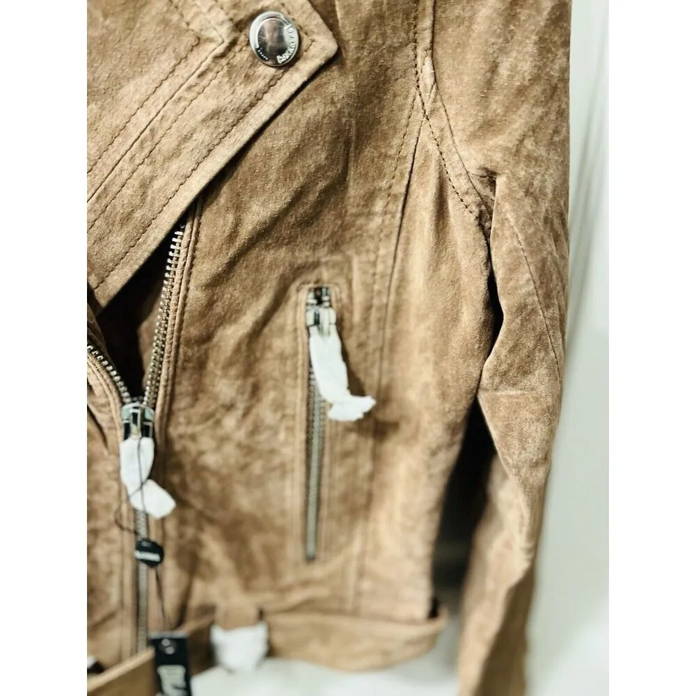 BLANK NYC Moto Jacket Suede Leather Light Brown Coffee Bean NEW W/ Tags Size S - Image 8