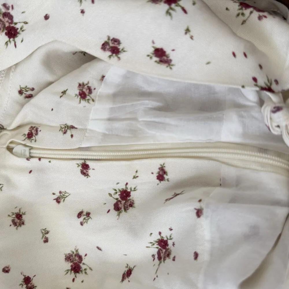 Simple Retro vintage Rosalina Floral Mini Dress coquette romantic floral women M Brown Size M - Image 15