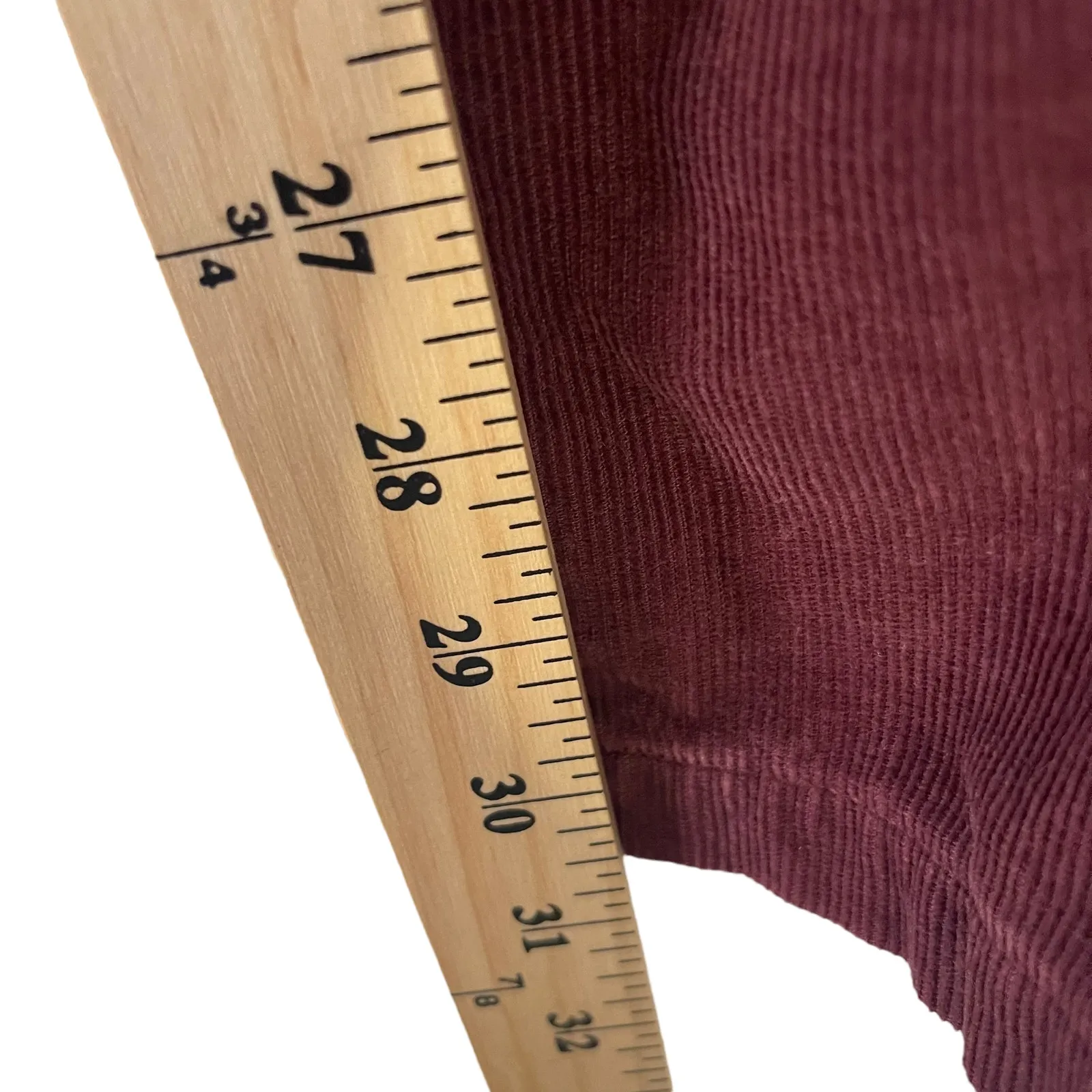 J.Crew 28 Matchstick Dark Red Burgandy Academia Corduroy Pants Aria Montgomery - Image 9