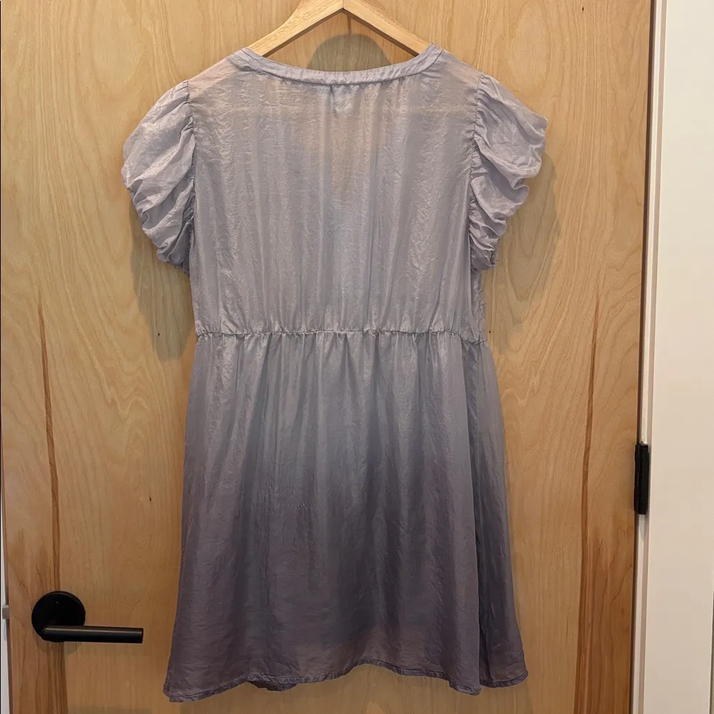 Lucca Babydoll Top 100% Silk Fairycore Purple Ombré Size Medium - Image 4