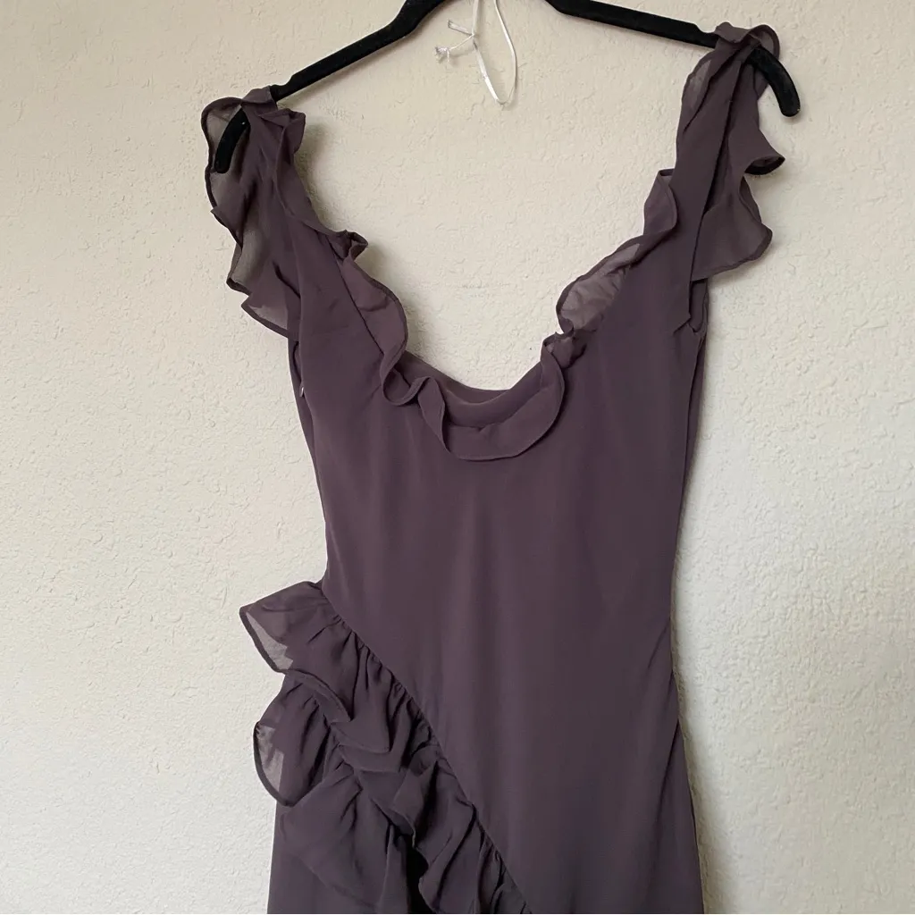 HOUSE OF CB‎ 'Ariela' Expresso Ruffle Maxi Dress brown NWOT size S - Image 8