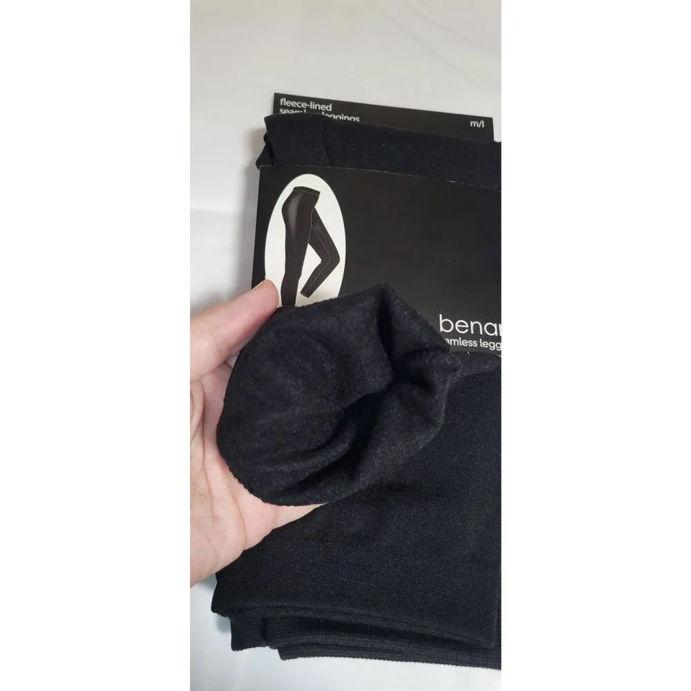 Harve Benard Fleece-lined Seamless Legging Black Sz M-L (120-185 lbs) New msrp $ - Image 3