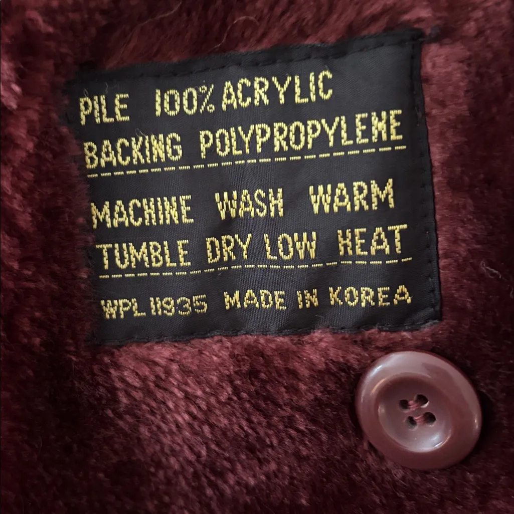 VTG 100% Leather Short Trench Coat Sz 9/10 Burgundy Zip Out Lining Pockets Retro - Image 10