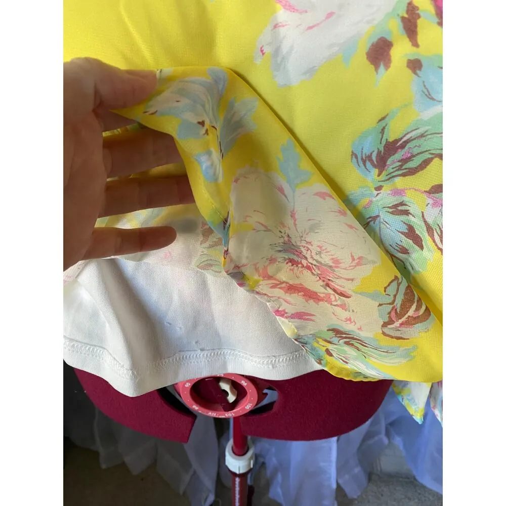 Pink Lily knit top floral yellow bell sleeves - Image 5