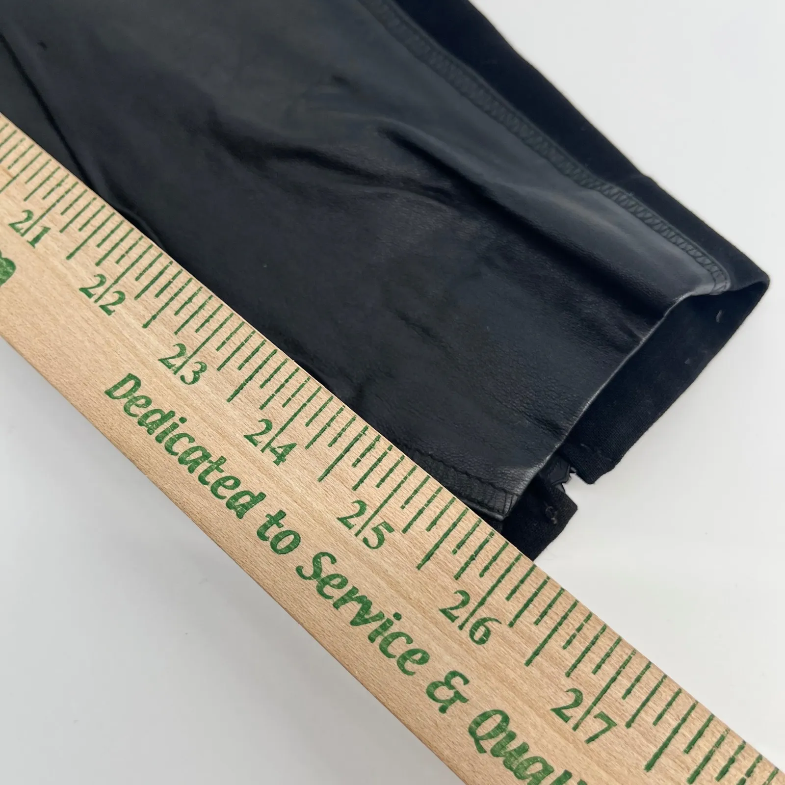 KaufmanFranco Black Leather Wool Blend Pants Side Zip Ankle Size 4 - Image 9