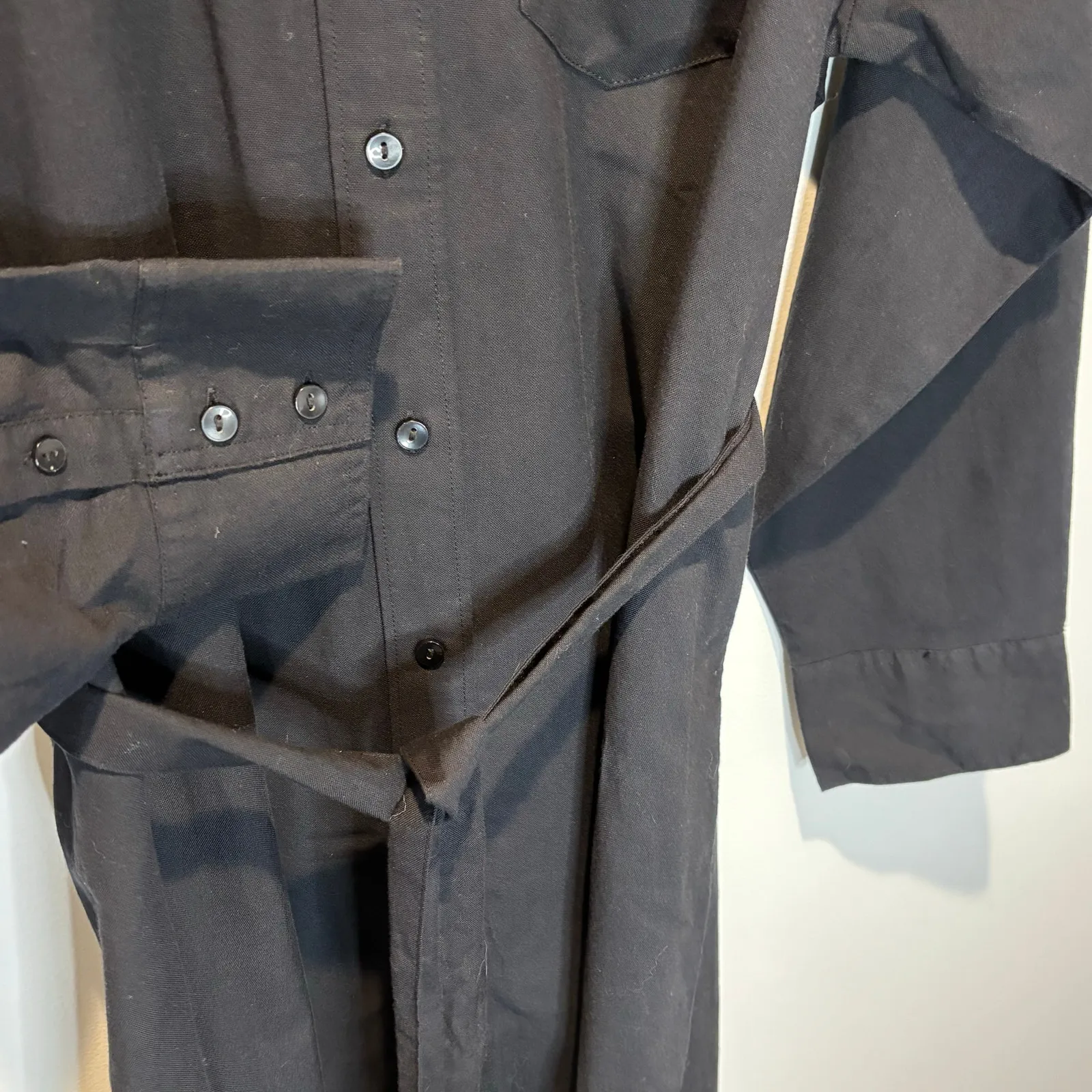 Abercrombie & Fitch NWT Black Midi Shirt Dress - size Large Tall - Image 6