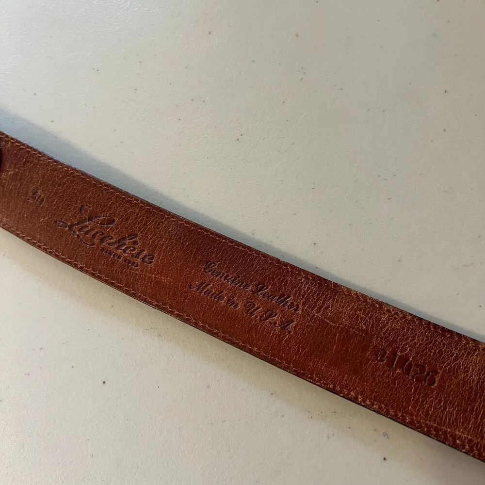 Vintage Lucchese USA Black Genuine Leather Western Belt Size 34/Large - Image 6