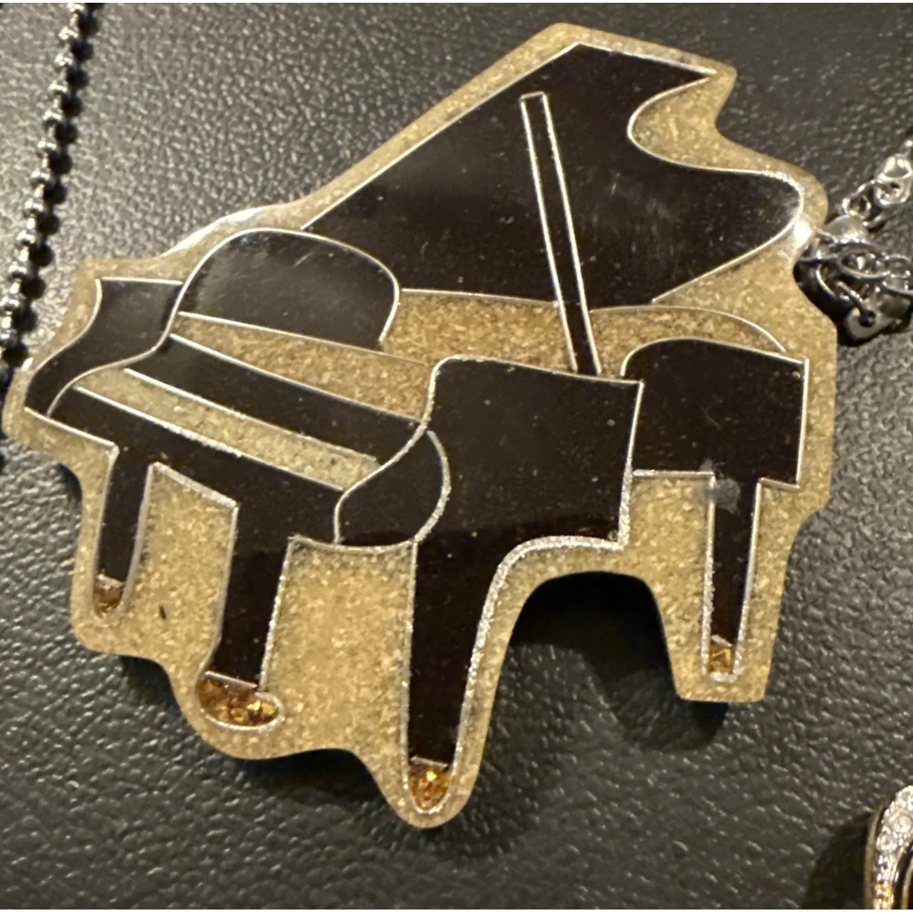 Piano Music Musical Notes Rhinestone Necklace Pendants Brooch Set Of 4 Variety - Image 3