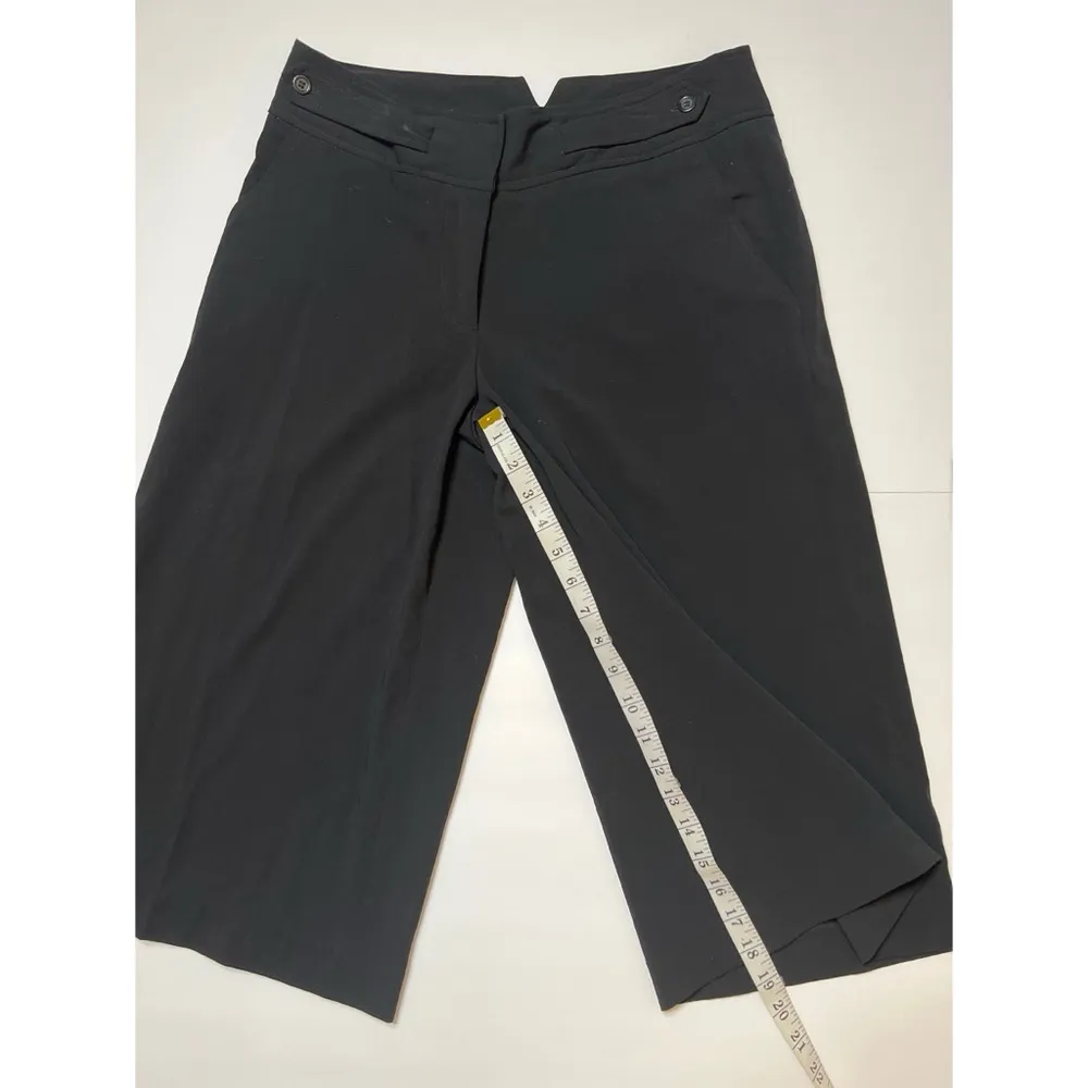 JohnPaulRichard Black Wide Leg Culottes Pants Sz 6 Women - Image 7