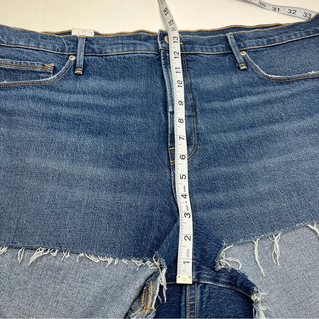 Good American Good 90s Blue Denim Cut-Off Jean Short Women Size‎ 18 / 42 NEW - Image 8