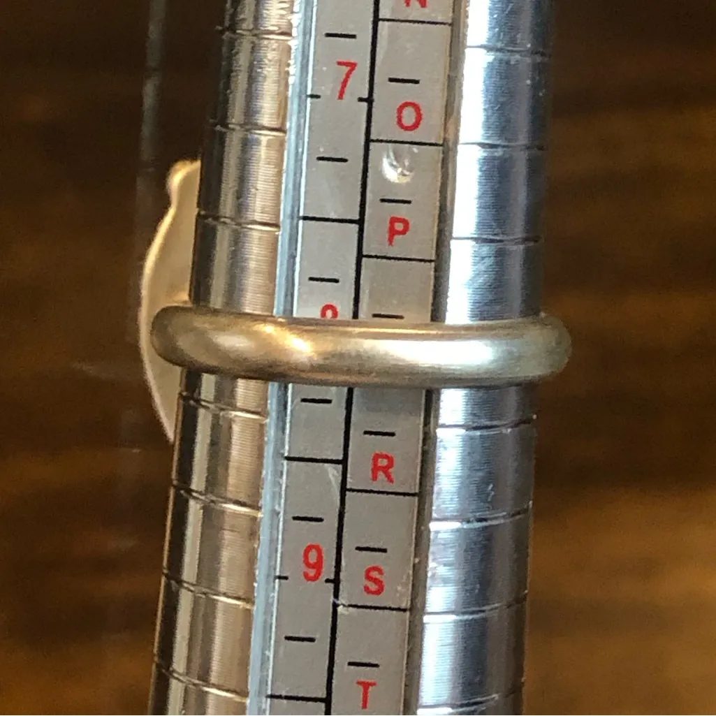 WHITE BUFFALO Turquoise Sterling Silver Cabochon Navajo Handmade Ring Adjustable - Image 10