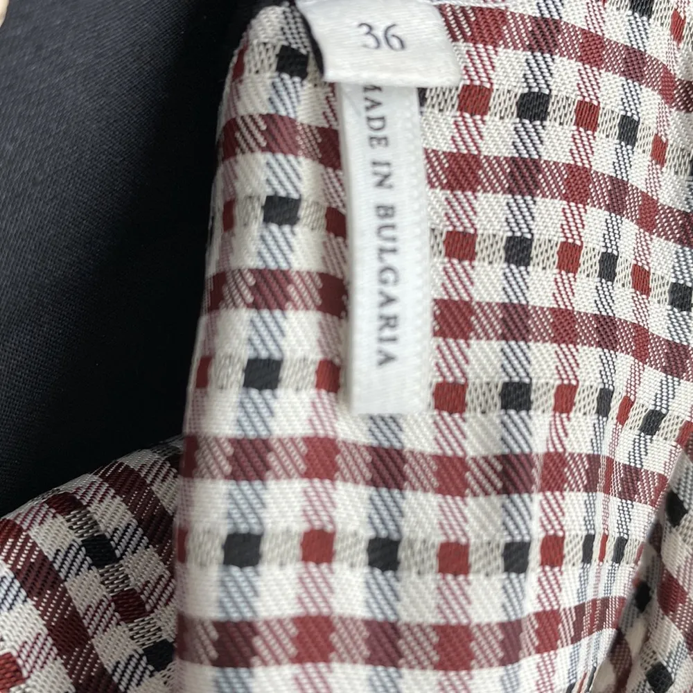 Sandro Checkered Printed Academia Style Ruffle Mini Dress Size: 36 - Image 6